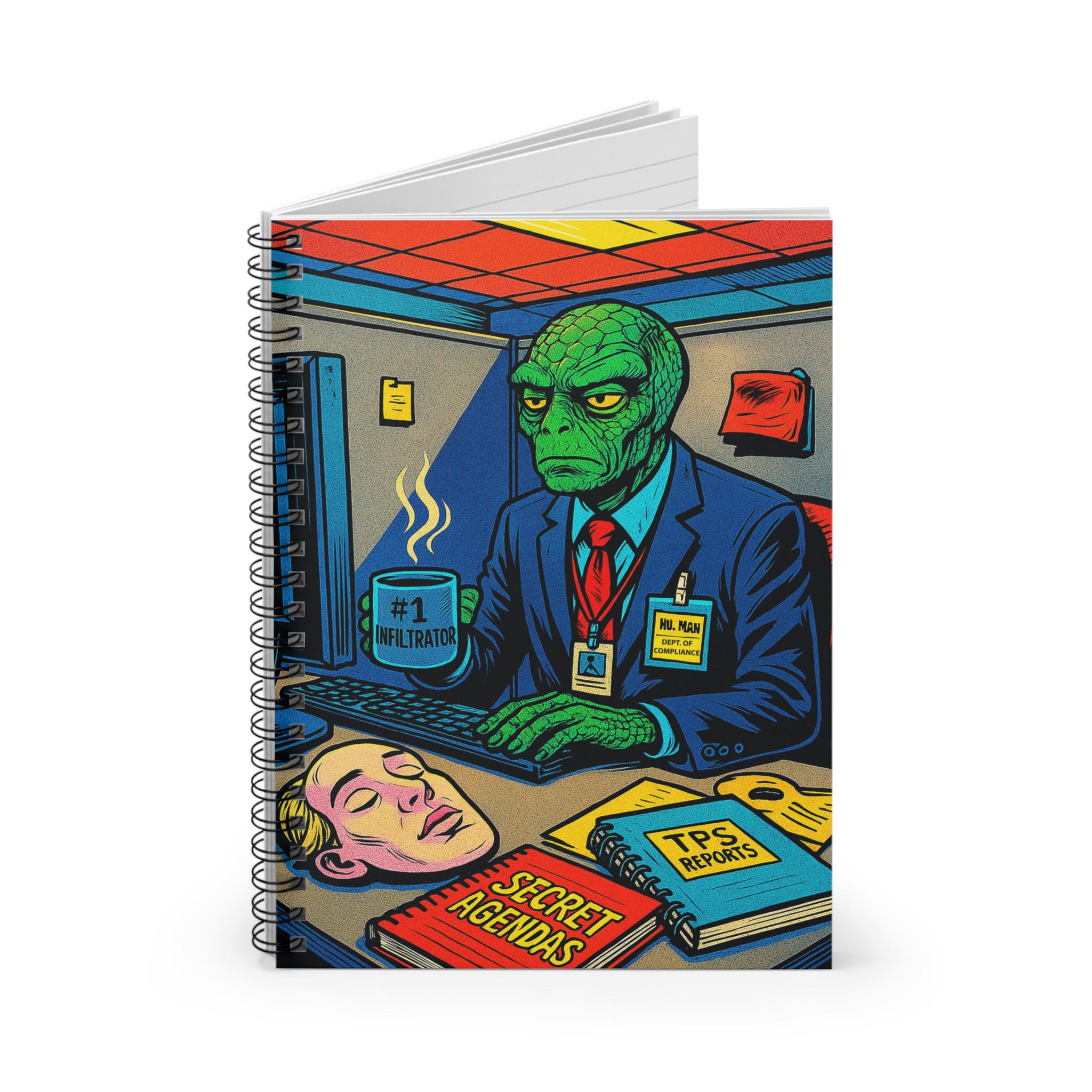 Alien Office Spiral Notebook: Funny Reptilian Conspiracy Journal - Etsy