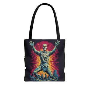 Vintage Monster Mummy Tote Bag | Retro Halloween Horror Art, Spooky Goth Gift, Trick-or-Treat Bag, Pop Art Creepy Classic