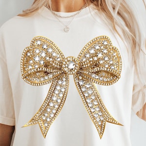 11 Gold Glitter Sparkly Coquette Bow Png Clipart Bundle | Cute Diamond Sublimation Bows | Bridal Bow | Christmas Bow