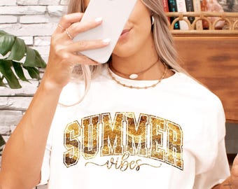 Gold Summer Vibes Shirt Design, PNG, SVG