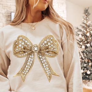 11 Gold Glitter Sparkly Coquette Bow Png, Christmas Diamond Bows Clipart, Digital Download Shirt Graphic | Commercial Use image 4