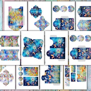 Kit de diario creativo con mariposas en acuarela: papeles decorativos, sobres imprimibles con flores silvestres, bolsillos, etiquetas, tarjetas para diario, tarjetero y manualidades DIY.