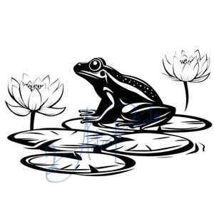 21 Lily Pad Frogs Vector PNG Clipart Bundle, Digital Frog Silhouette Art Cut Files Graphics For Cricut & DIY Crafts, Card Designs, Printable