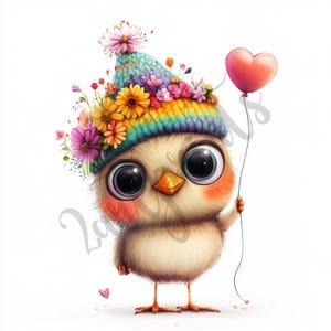 Animales de fiesta caprichosos: Lindos gráficos de cumpleaños para manualidades y decoración / Imagen de uso comercial / 29 imágenes prediseñadas de pájaros caprichosos