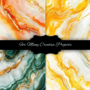 Alcohol Ink Rainbow Digital Paper Bundle, Marble Texture Backgrounds
