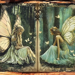 Schmetterling Feen Papiere Papiere zum Ausdrucken | Junk Journal Seiten | Druckbar | Schmetterlings-Fee-Papier | Feen Papiere | 20 JPG | Scrapbook-Papier