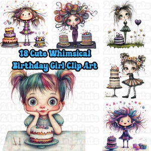 Skurrile Geburtstagskind Clipart: PNG Designs für Kartengestaltung, Sublimation & mehr (digitaler Download)