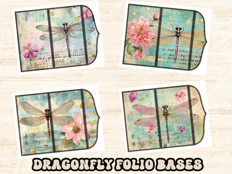 Printable Dragonfly Folio Kit, DIY Junk Journal Folding Trifold Paper ...