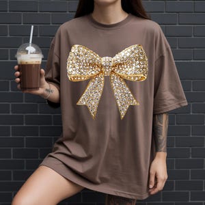 11 Gold Glitter Sparkly Coquette Bow Png, Christmas Diamond Bows Clipart, Digital Download Shirt Graphic | Commercial Use image 7
