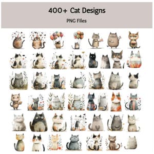 400 chats originaux chat Photo Clip Art Kitty Clipart Bundle chats amusants Clipart Tabby Clipart PNG fichiers à téléchargement numérique | Utilisation commerciale