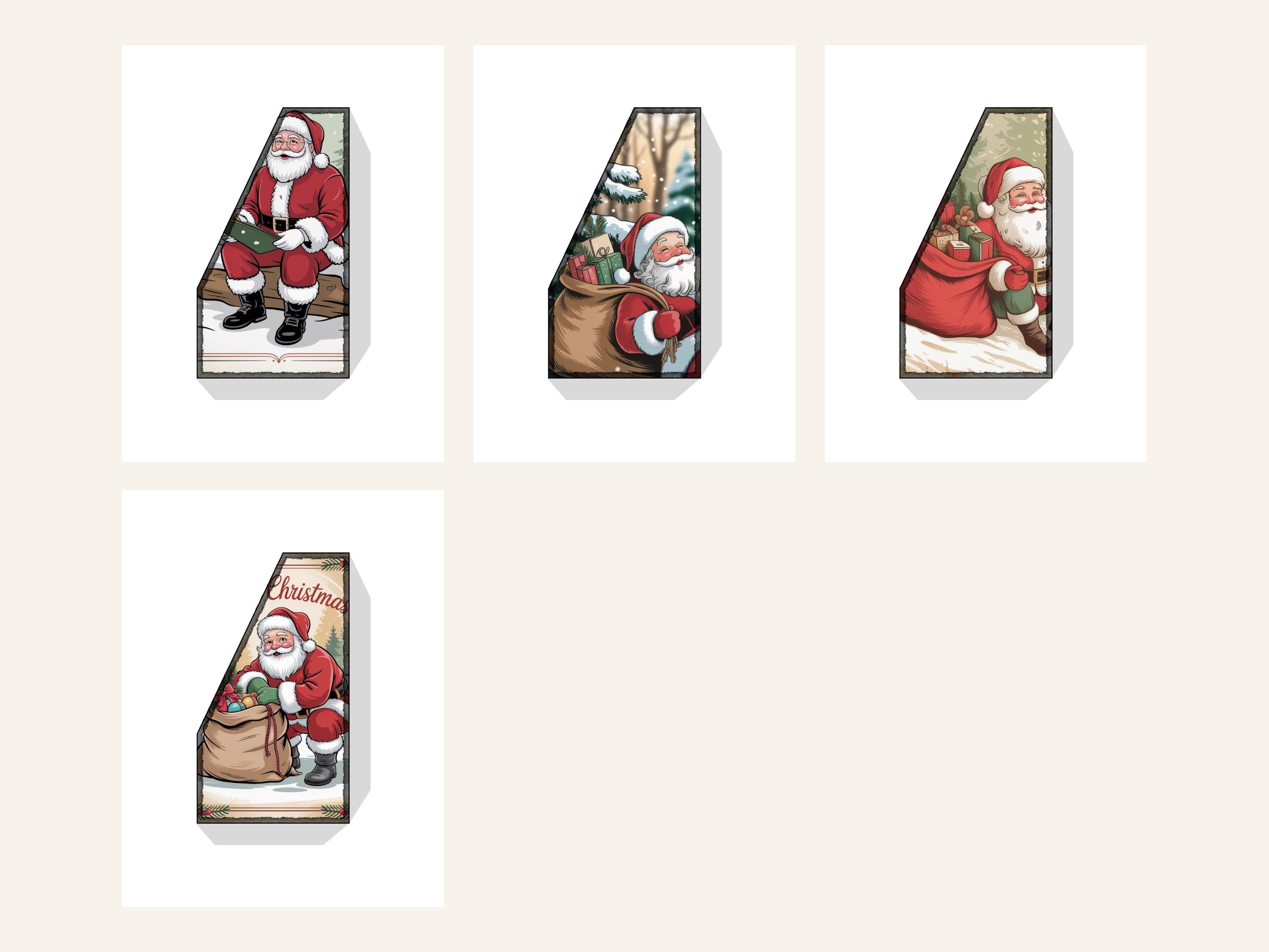 Christmas Santa Claus Junk Journal Kit Folding Folio Folder DIY Paper ...