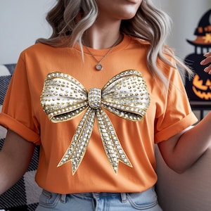 11 Gold Glitter Sparkly Coquette Bow Png, Christmas Diamond Bows Clipart, Digital Download Shirt Graphic | Commercial Use image 9