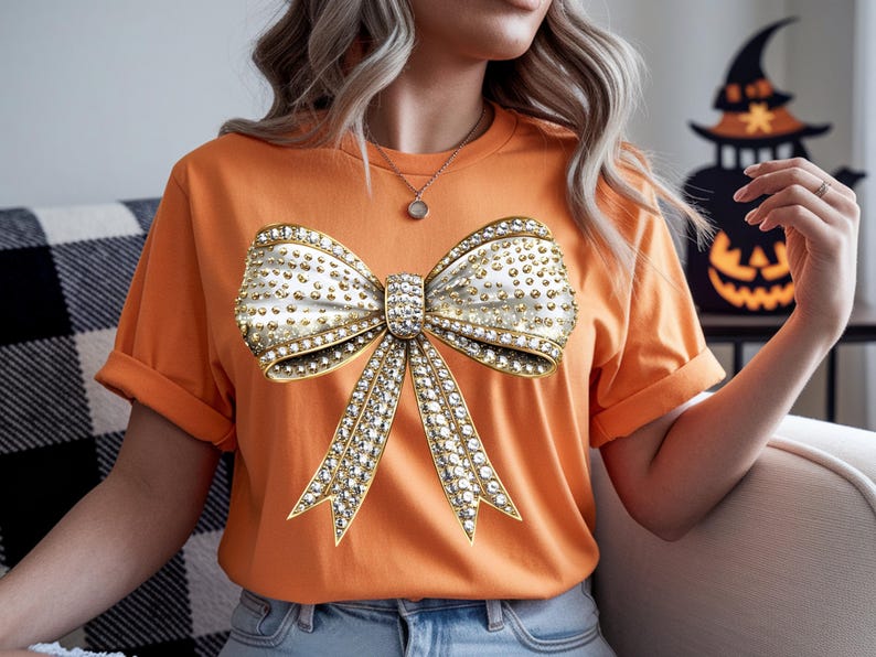 11 Gold Glitter Sparkly Coquette Bow Png, Christmas Diamond Bows Clipart, Digital Download Shirt Graphic | Commercial Use image 9