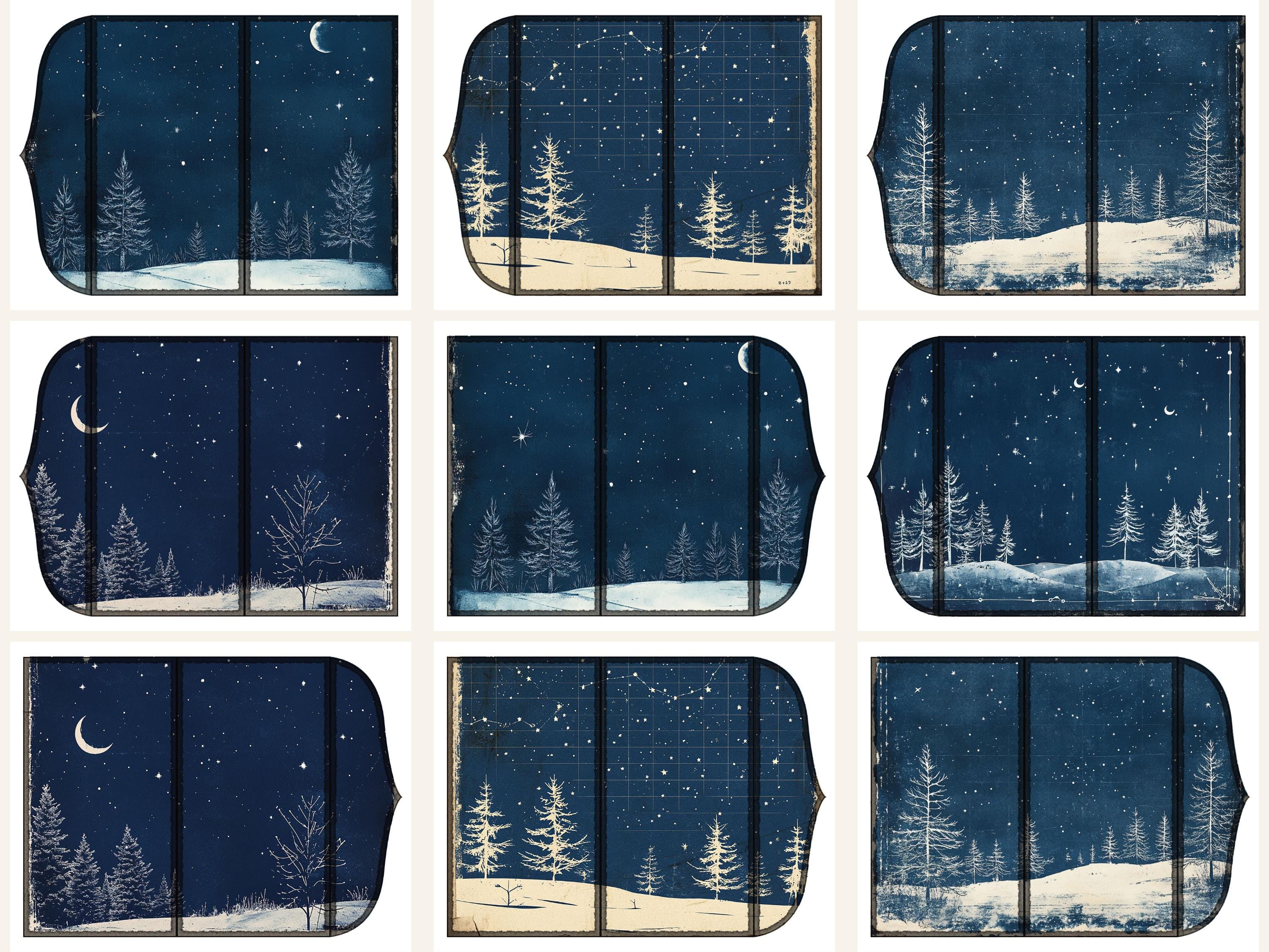 Snowy Winter Folding Folio Junk Journal Kit: Paper Craft DIY Printable ...