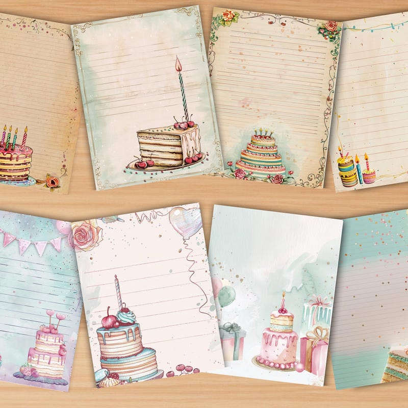 Birthday Writing Paper - Etsy