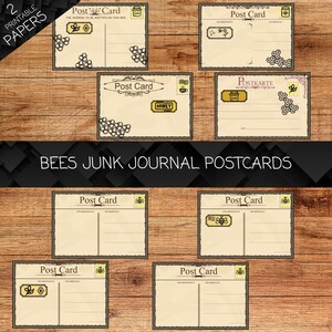 Bees Junk Journal Cards: Printable Ephemera, Scrapbook Digi Kit (Digital Download)