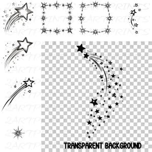 Stars PNG, Star Clipart, Stars SVG, Sparkling Stars Image Bundle, Cool Star Designs, Shooting Star Vector, Falling Stars, Star Shape