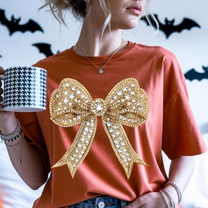 11 Gold Glitter Sparkly Coquette Bow Png, Christmas Diamond Bows Clipart, Digital Download Shirt Graphic | Commercial Use image 5