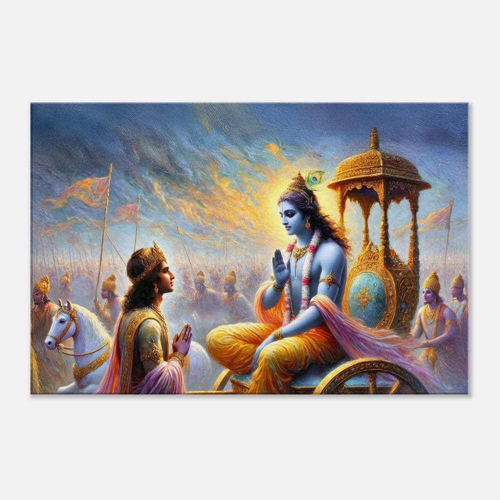 クルクシェトラでアルジュナと会話するクリシュナ神 キャンバス