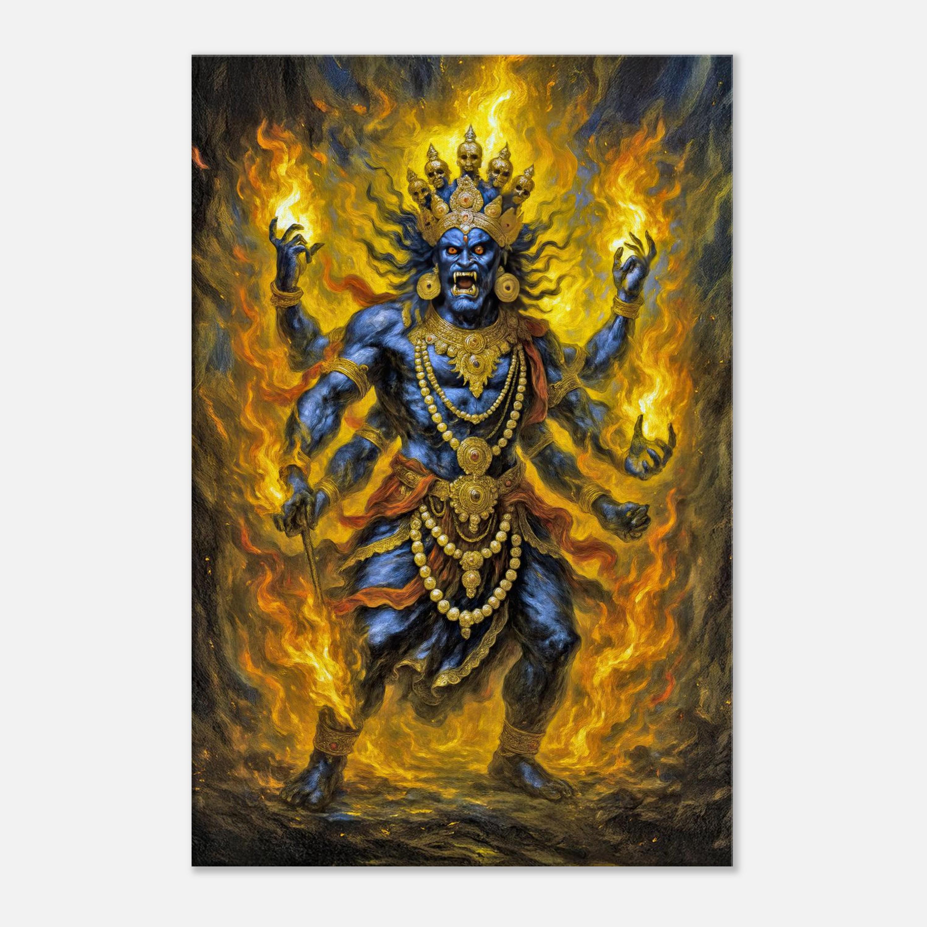 Mahakala Deity Canvas Print, Tibetan Buddhism Avalokiteśvara