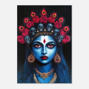 Mystical Surreal Kali Maa Hindu Goddess Canvas Print, Wall Art Home Living Room Dorm Studio Decor, Hindu Heritage Ethnic Gift, Ready to Hang