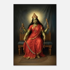Hindu Goddess Uchchhishta Matangi Devi Canvas Print, Mahavidya, Saraswati, Wall Art Home Office Decor, Indian Heritage Gift, Ready to Hang