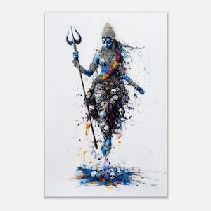 Modern Abstract Goddess Kali Canvas Print, Wall Art Home Office Dorm Room Decor, Hindu Indian Heritage Ethnic Feminist Gift, Ready to Hang