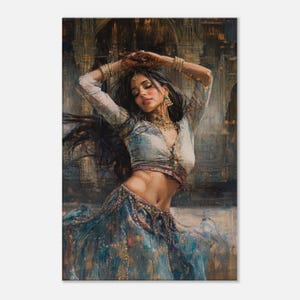 Exotic Indian Woman in a Dance Pose Canvas Print, Wall Art Home Office Studio Room Decor Ethnic Traditional Clothing Gift, Ready to Hang