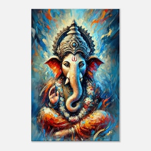 Ganesha The Remover of Obstacles Canvas Print, Hindu God of New Beginnings, Indian Ethnic Heritage Gift, Home Wall Art Decor, Ready to Hang