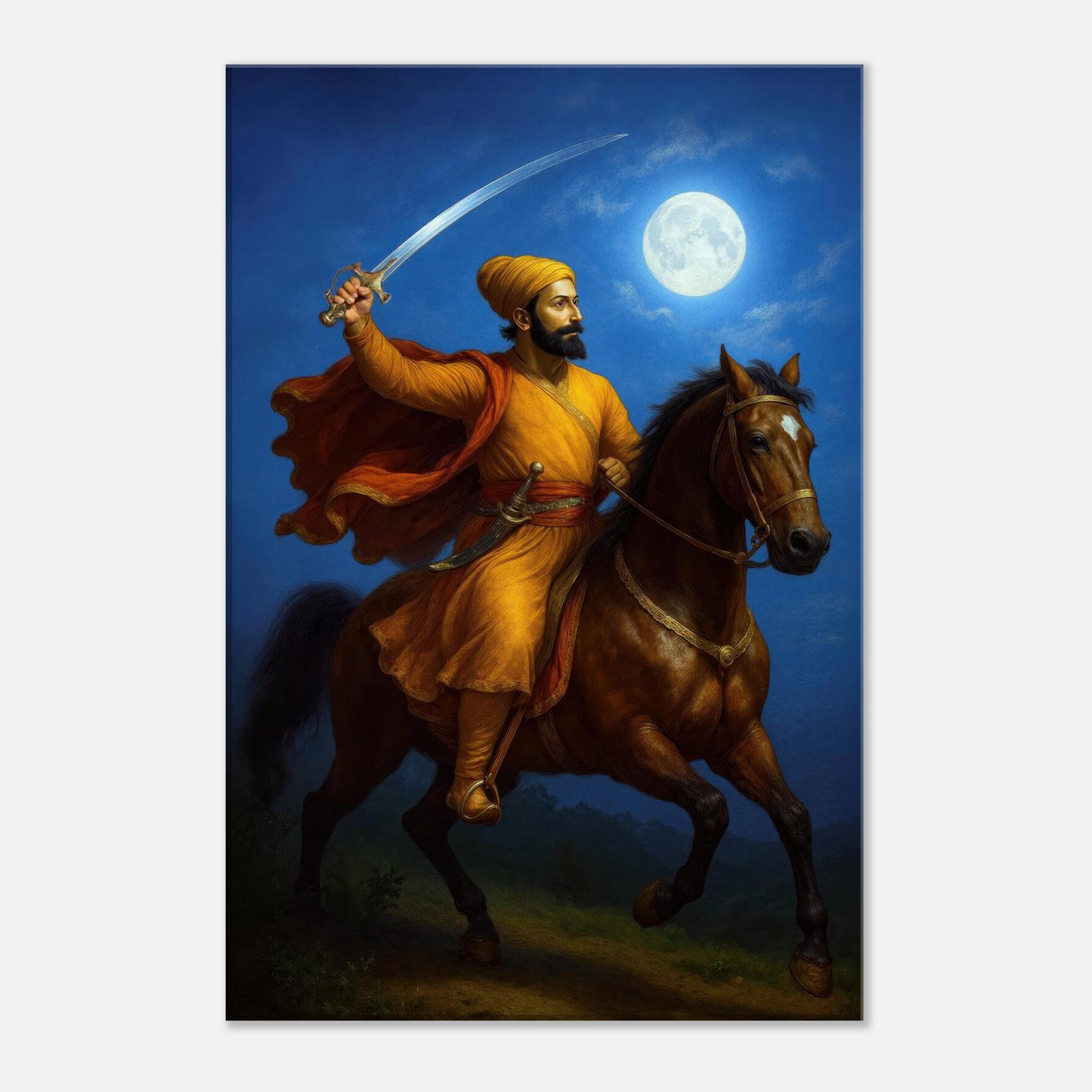 WARAJI Shout of Space PRINCE FATTY 7インチ Chhatrapati Shivaji Maharaj Canvas Print, Wall Art Home Office