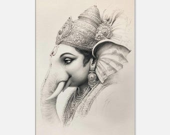 吉兆の神ガネーシャの美しい色鉛筆画 - Etsy 日本