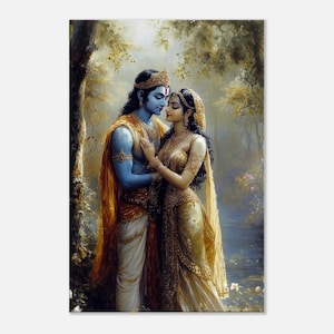 Lord Rama and Sita Canvas Print, Wall Art Home Office Studio Living Room Interior Decor, India Hindu Ethnic Heritage Gift, Ready to Hang Art