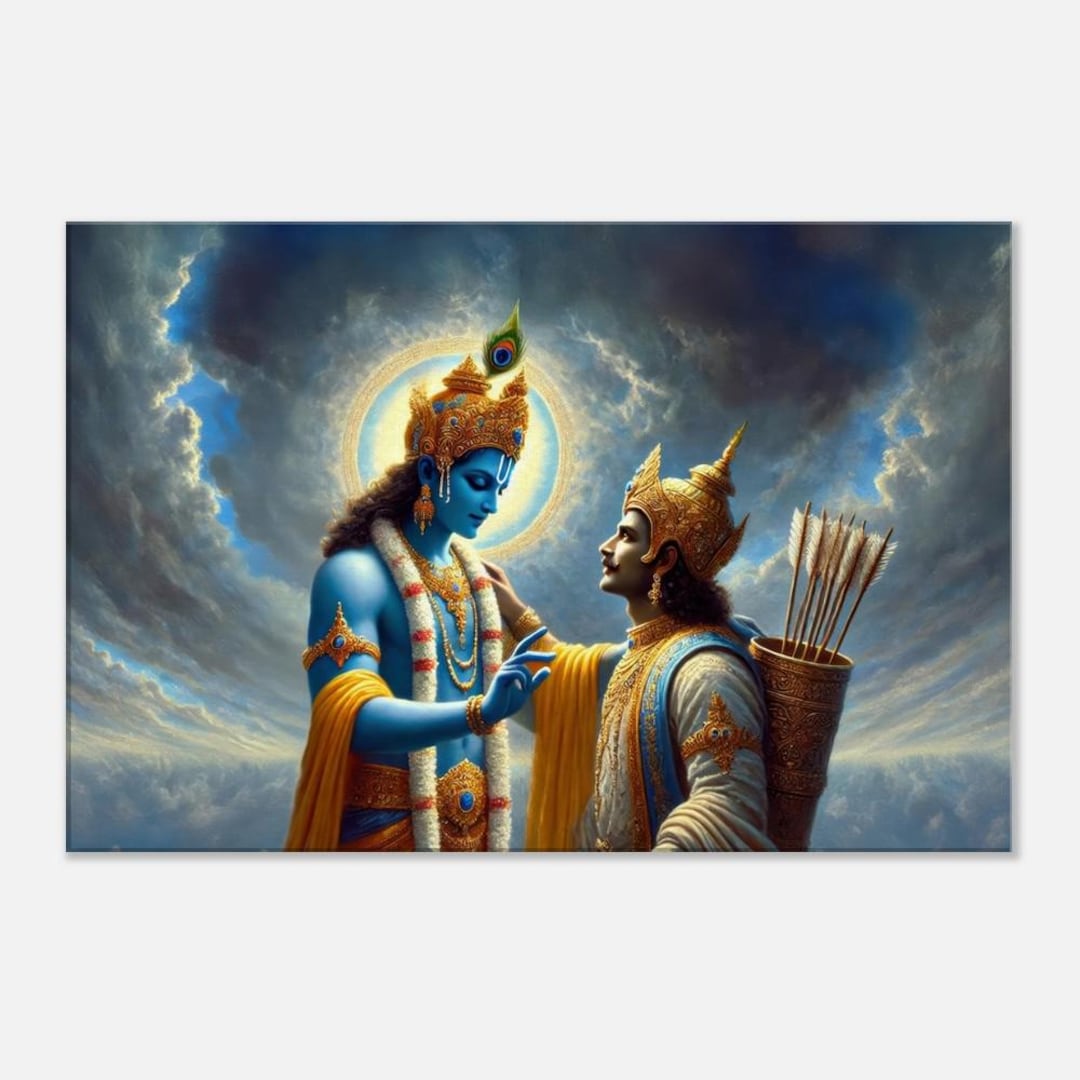 Lord Krishna Instructs the Bhagavad Gita to Arjuna, Canvas Print, Wall ...