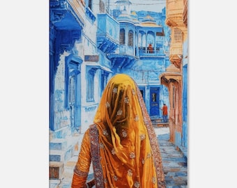 ラージャスターンの女性画、伝統的なインド美術 - Etsy 日本