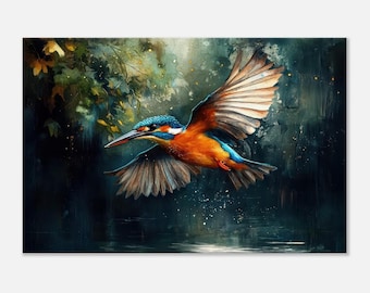 イギリスのカワセミのプリント - ガラスモザイクカワセミ - 限定