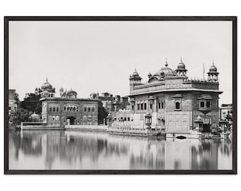 Photo Print Golden Temple Amritsar, Premium Wooden Frame Museum-Quality Matte Paper and Plexiglass, India Sikh Heritage Gift, Wall Art Decor