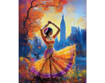 Custom Print - Bharathanatyam Dancer NYC, Museum-Quality Matte Paper Poster