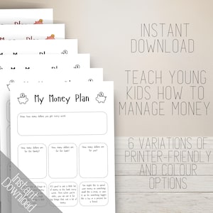 Children&#39;s Pocket Money Allowance Budget Planner, Savings Plan, Budget Tool for Kids, Budget Worksheet for Kids, Teach Kids About Money
