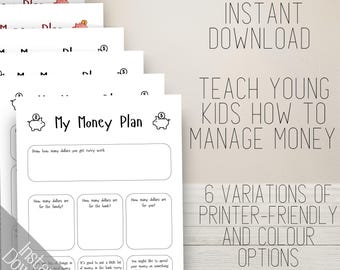 Children's Pocket Money Allowance Budget Planner, Savings Plan, Budget Tool for Kids, Budget Worksheet for Kids, Teach Kids About Money