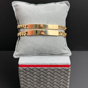 14k Solid Gold His and Hers ID Bracelet - Miami Cuban links - Solid Gold Bracelet - Gift for Him - Gift for Her