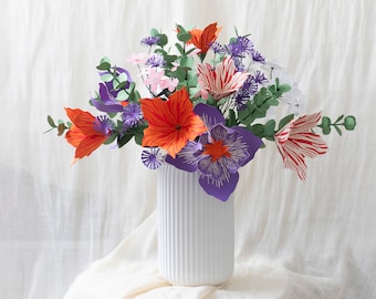 Bouquet de fleurs en papier Tilly Violet