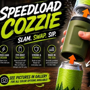 SpeedLoad Cozie | Reload Your Drink in Seconds | Fun Reloadable Can Holder #0012