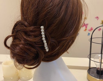 Pettine per capelli con perle minimalista, pettine con perle di alta qualità, accessori per capelli con perle, pettine con perle semplici, forcine per capelli da sposa