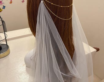 Bruidsbloem Haarspelden parels haarkam, bruidshaarketting, bladzendspoel, gedrapeerde sluier bruiloft, haarstuk bruiloft, bladhaarkettingsluier