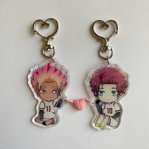 Blue Lock Anime Shidou und Sae Acrylständer / Schlüsselanhänger