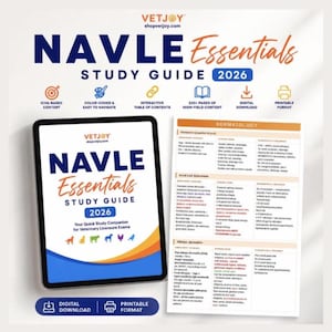 VetJoy NAVLE Study Guide 2026: Color-Coded Vet Exam Prep (Digital + Printable)