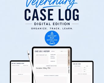 VetJoy Digital Vet Med Case Log Template: Veterinary Patient Notes (PDF)