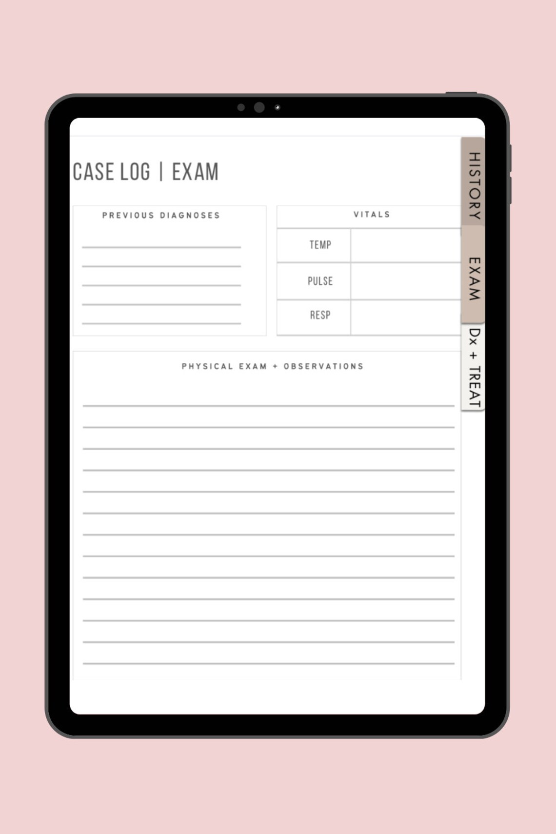Vetjoy Digital Vet Med Case Log Template: Veterinary Patient Notes (PDF ...