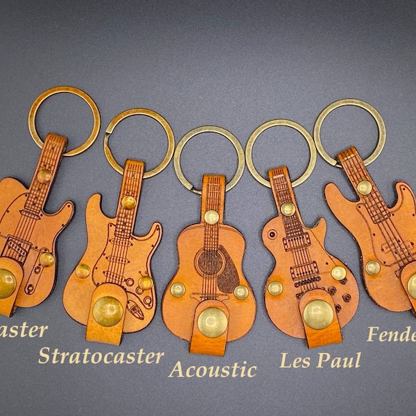 Leather Guitar Pick holder keychain  unique music musician birthday gift Mother's day Father's day