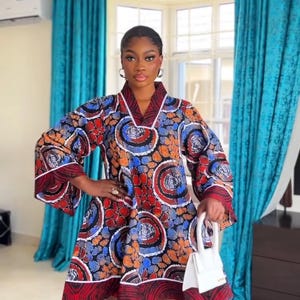 African print mini dress / cotton mini dress / Ankara mini dress / flair dress / party dress /Resort wear
